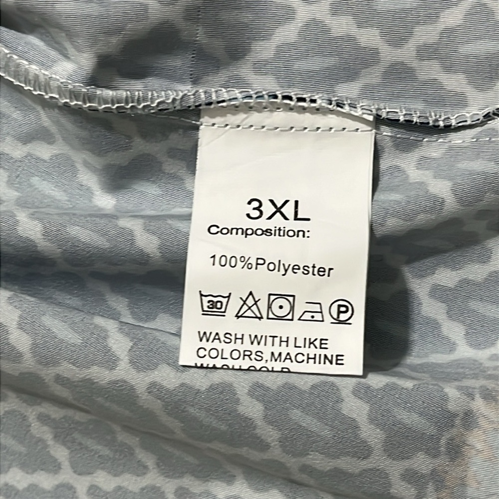 3XL Boho Tunic Dress – Printed Neckline – Navy/White/Multicolor, LIKE NEW - Picture 8 of 12